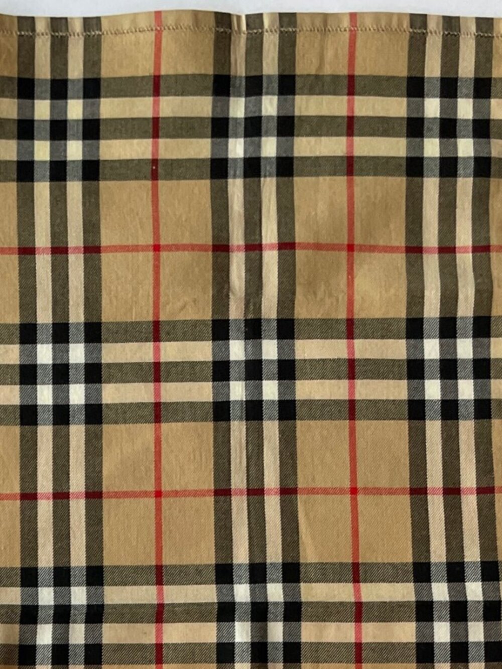 Burberrys Vintage Nova Check Cotton Scarf Embroidered Logo NWOT - Picture 4 of 11